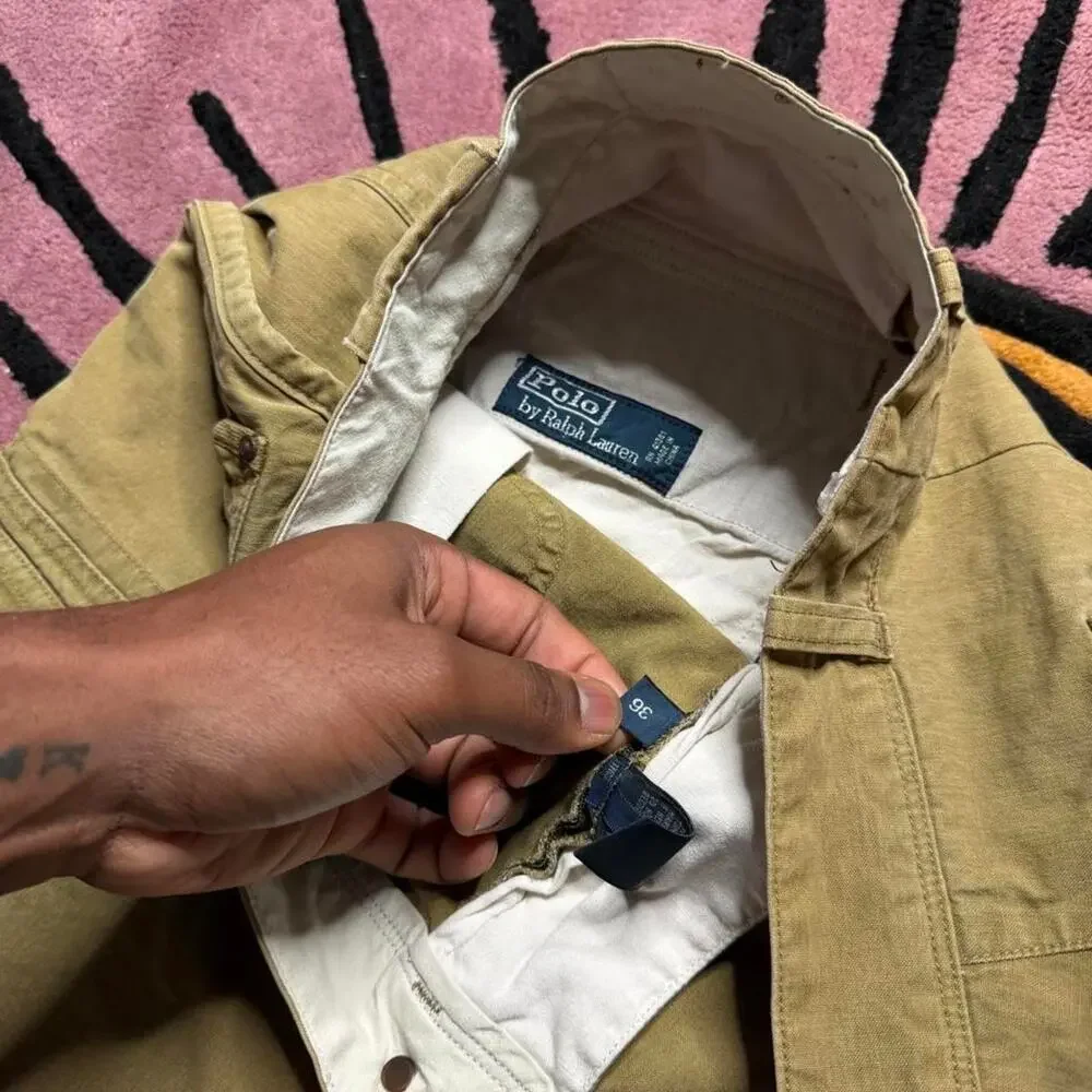Vintage Polo Ralph Lauren Utility Hunting Cargo Shorts Size 36 Tan
